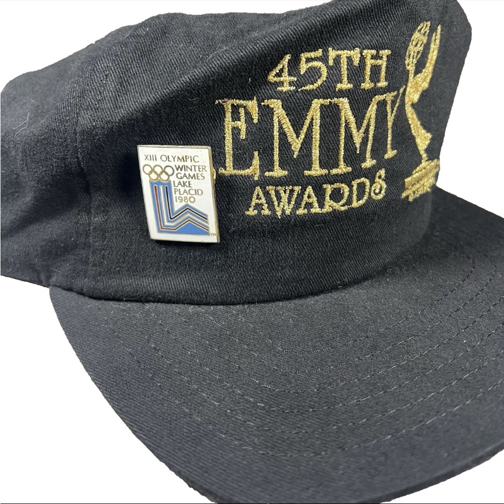 Vintage 1993 45th Emmy Awards Snapback Hat Lake Placid 1980 Olympic Pin Rare ABC